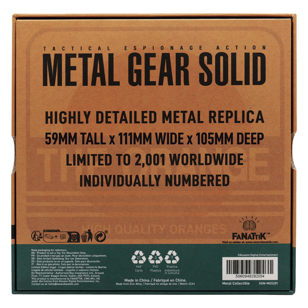 Metal Gear Solid 2 Replica Cardboard Box