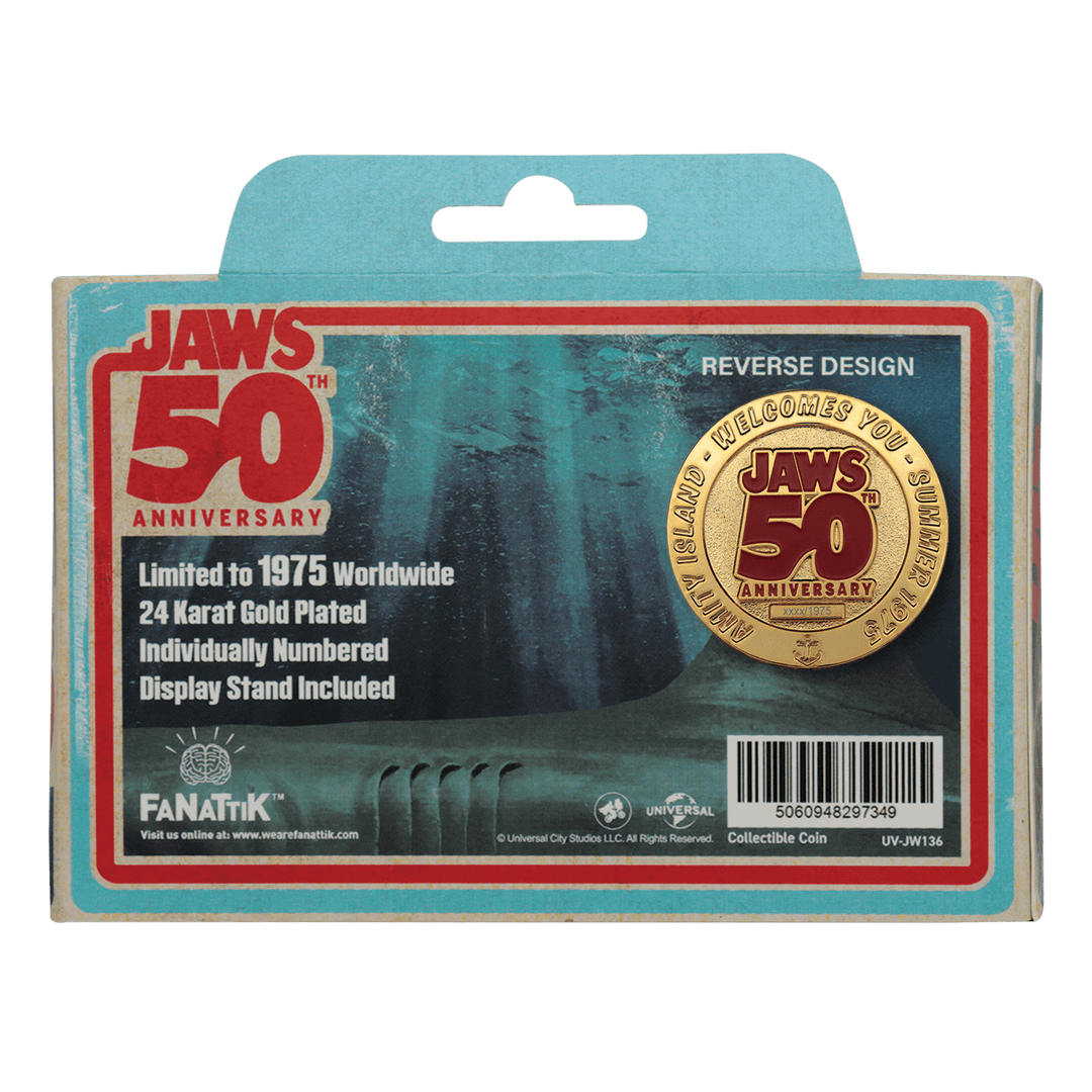 Jaws 50th Anniversary 24k Gold Plated Presentation Coin