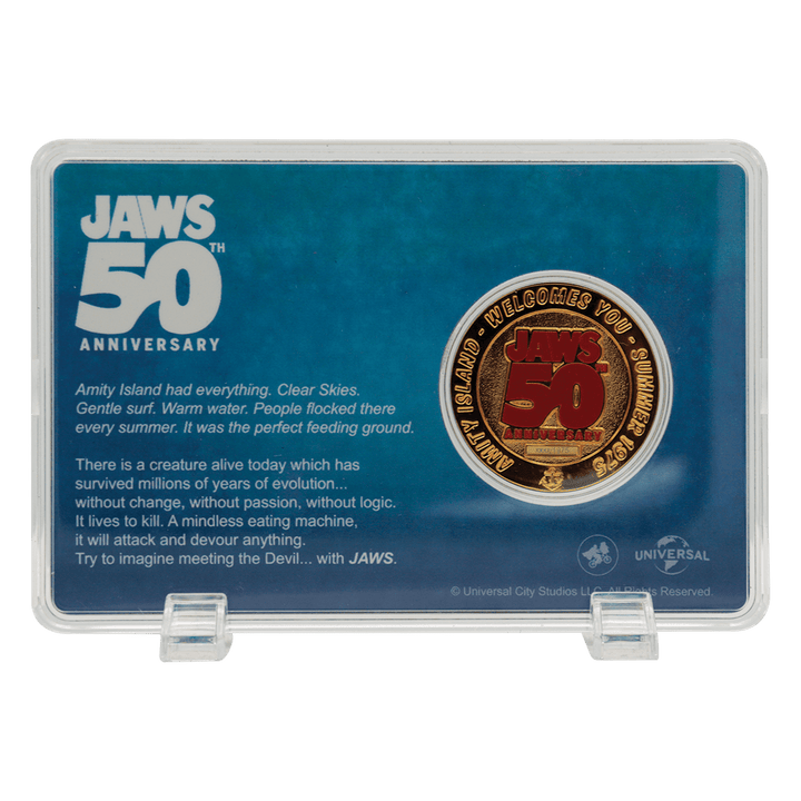 Jaws 50th Anniversary 24k Gold Plated Presentation Coin