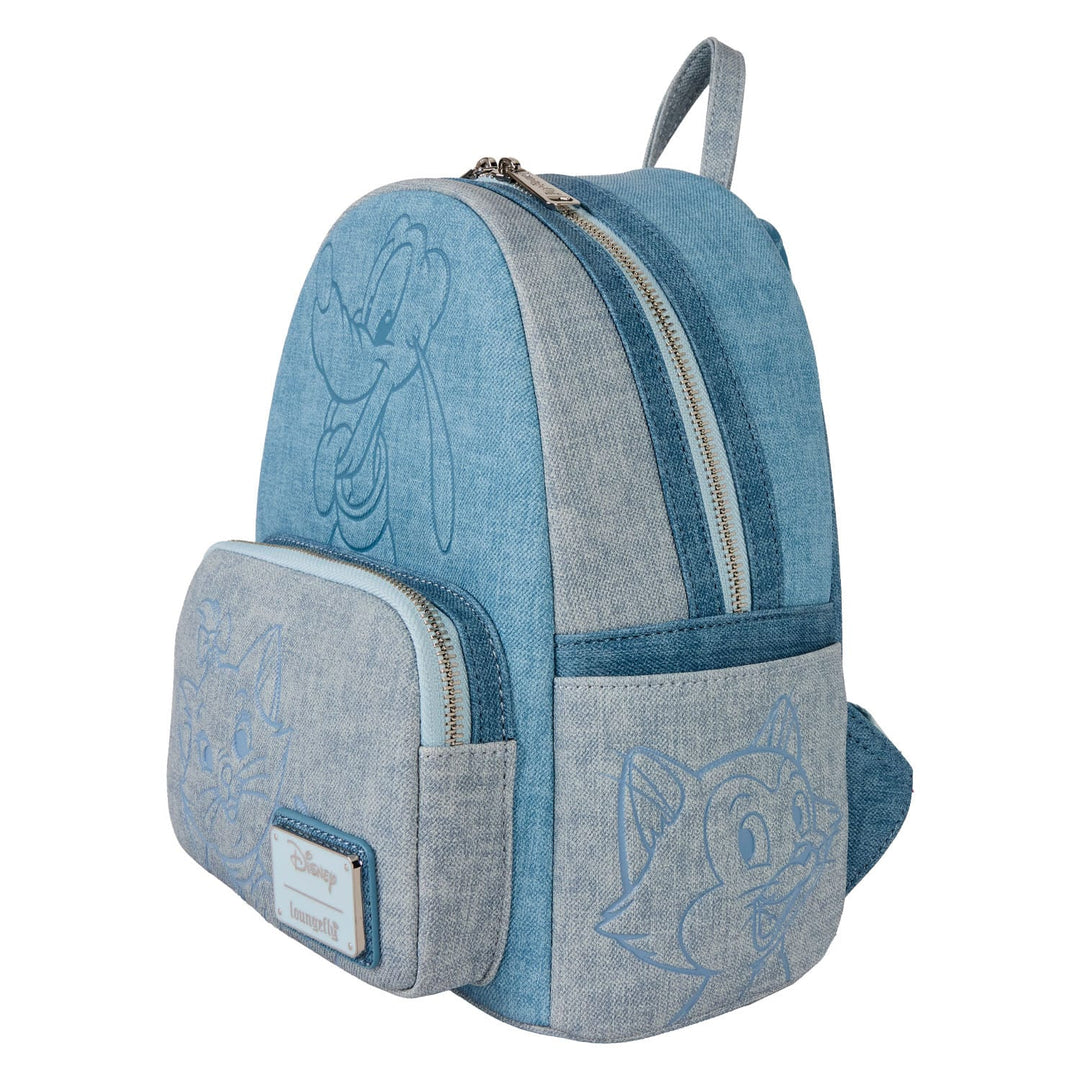 Loungefly: Disney Dogs & Cats -  Backpack Mini Faux Denim