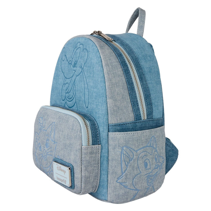 Loungefly: Disney Dogs & Cats -  Backpack Mini Faux Denim