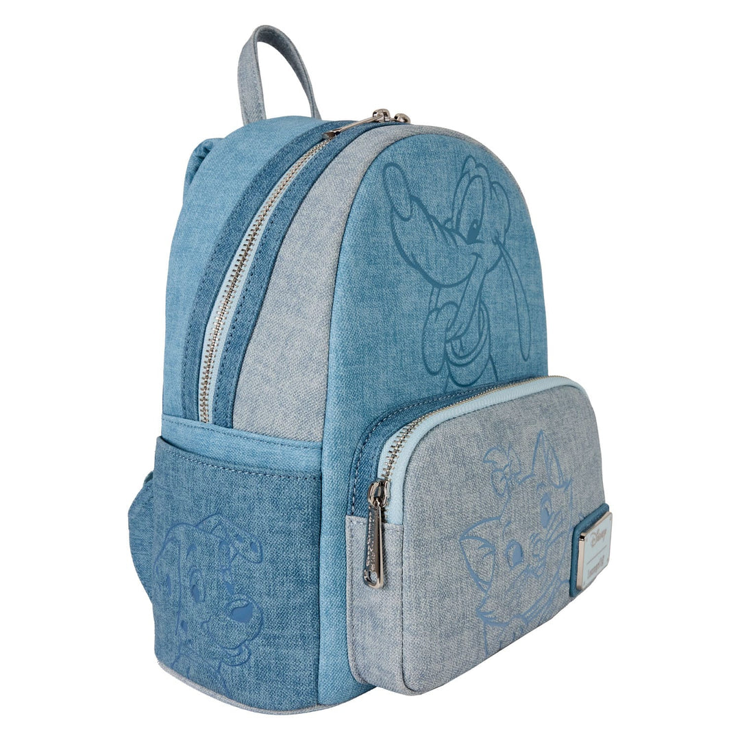 Loungefly: Disney Dogs & Cats -  Backpack Mini Faux Denim