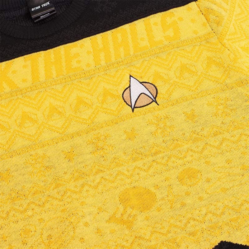 Official Star Trek Yellow Christmas Jumper / Ugly Sweater
