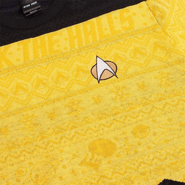 Official Star Trek Yellow Christmas Jumper / Ugly Sweater