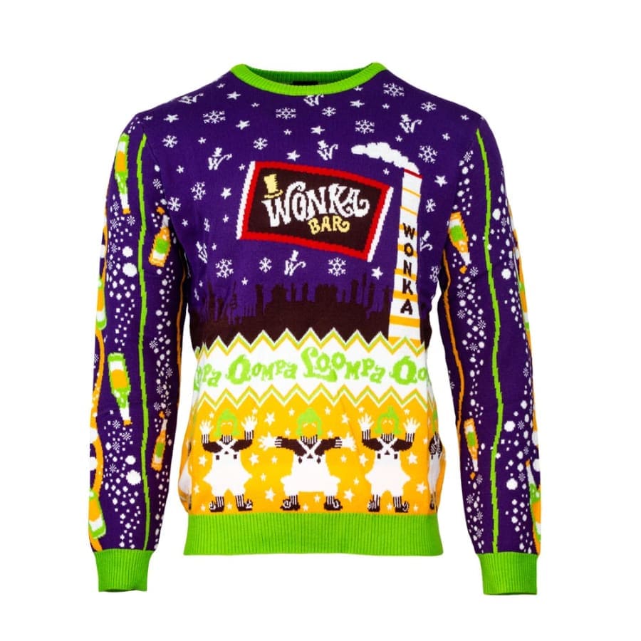 2XL (UK / EU) / XL (US) Official Willy Wonka & the Chocolate Factory Christmas Jumper / Ugly Sweater